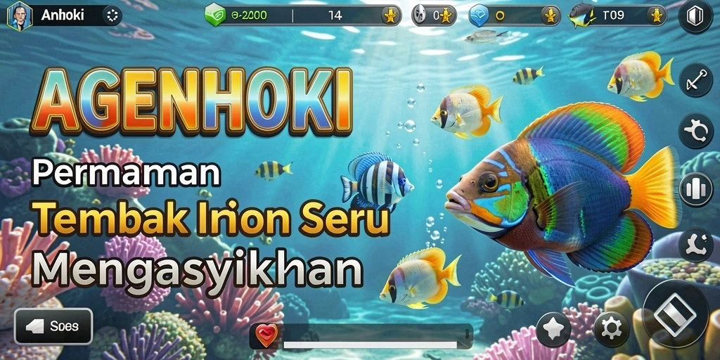 Screenshot AGENHOKI menampilkan aksi seru berburu ikan.