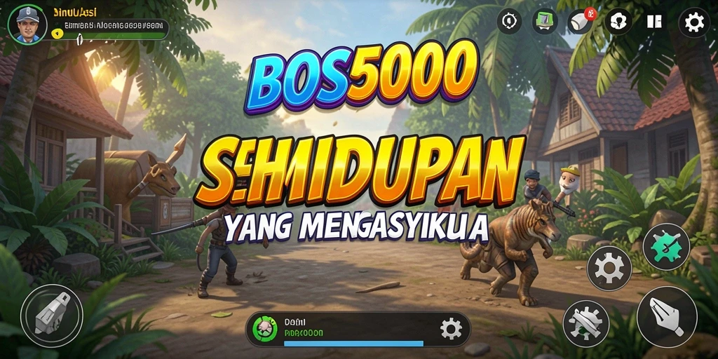 Tampilan gameplay simulasi kehidupan yang menarik di BOS5000.