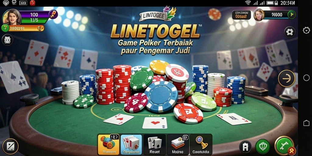 Tampilan gameplay Poker seru di LINETOGEL.