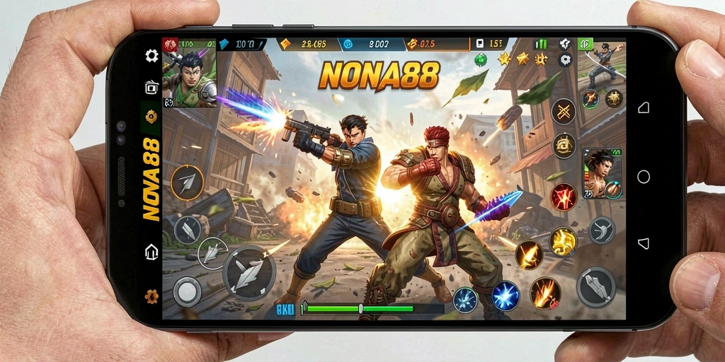 Tampilan seru gameplay NONA88 yang penuh aksi.