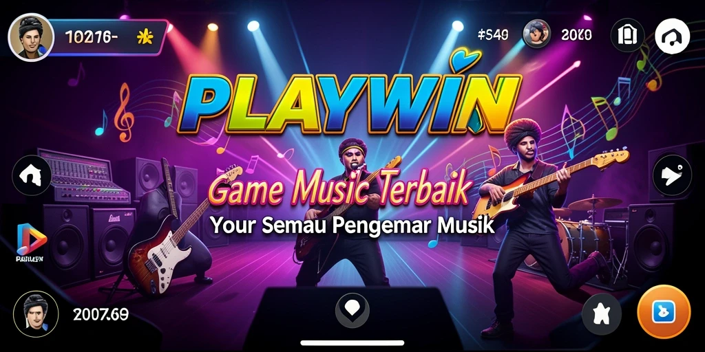Screenshot gameplay PLAYWIN yang menunjukkan interaksi musik yang menyenangkan.