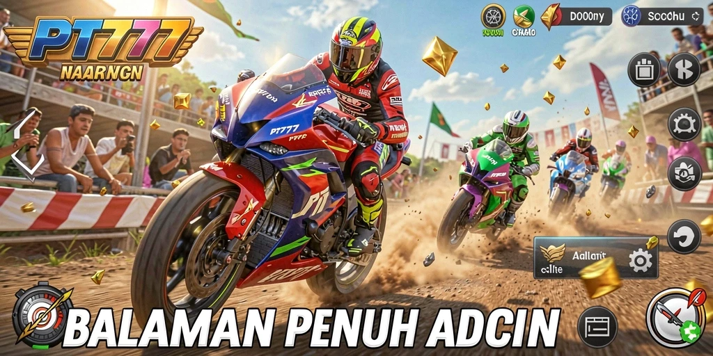 Tampilan aksi balapan motor yang seru di PT777.