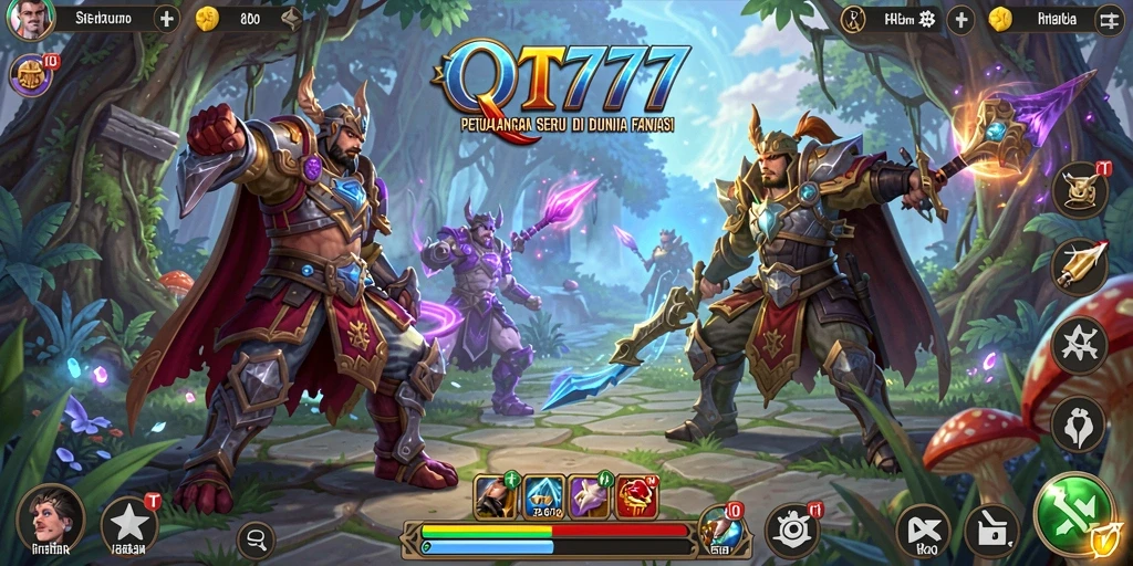 Tangkapan layar menunjukkan aksi seru dalam game petualangan QT777.