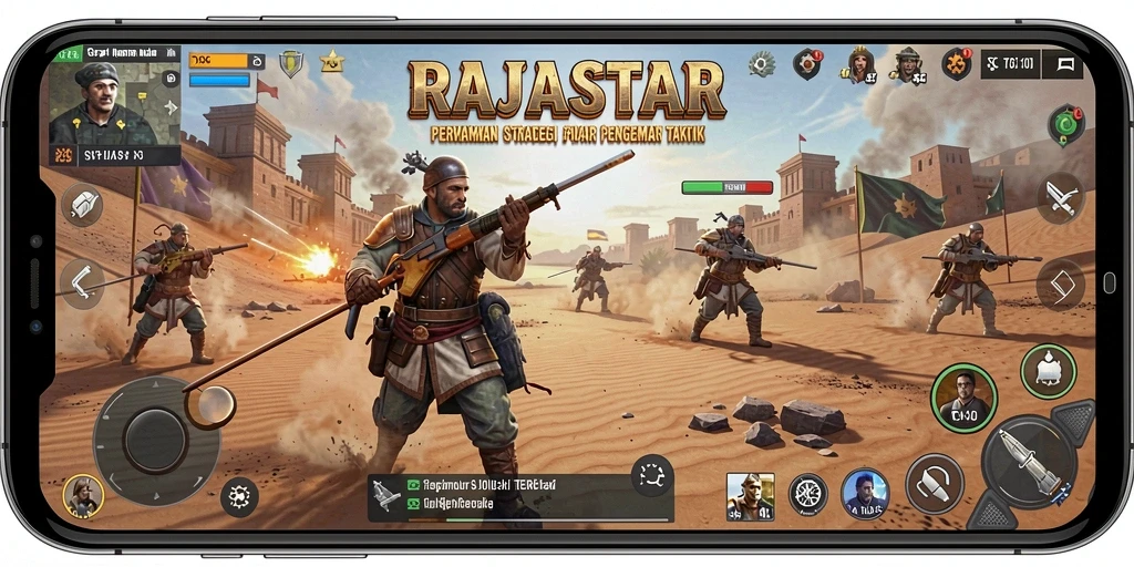 Tampilan menakjubkan dari gameplay RAJASTAR yang penuh strategi.